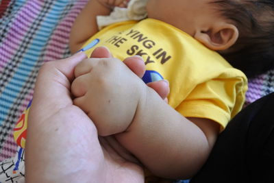 Close-up of baby sleeping