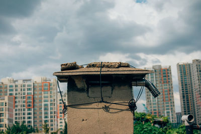 Low angle view of old building against sky