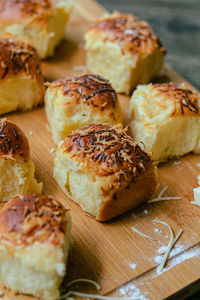 Close-up of food on cutting board