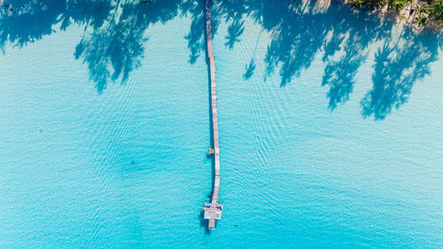 High angle view of boat