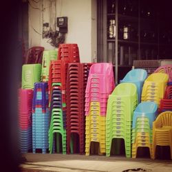 Colorful objects in row