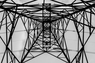 Low angle view of electricity pylon