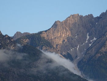 Scenic view of mountains against clear sky