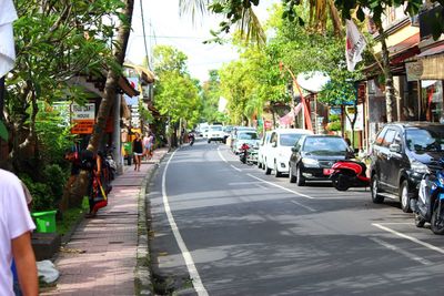 Cars on city street