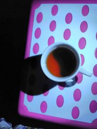 High angle view of coffee on table