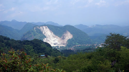 Scenic view of mountains against sky