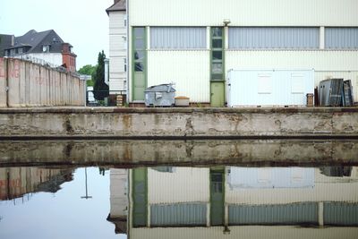 Reflection of buildings in water