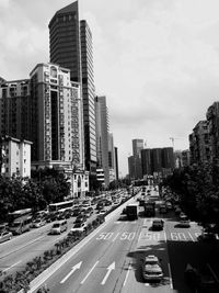 City street with buildings in background