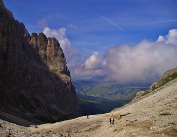 Scenic view of rocky mountains against sky