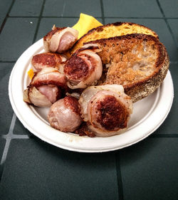 Close-up of food in plate on table