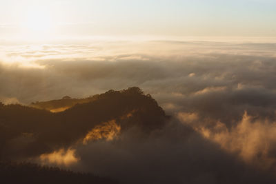 Low angle view of clouds in sky during sunset