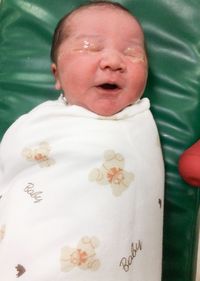 High angle view of cute baby boy