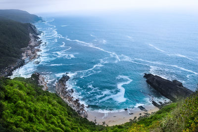 High angle view of sea against sky