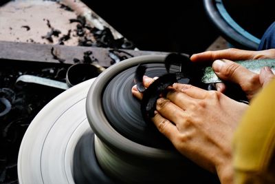 Close-up of woman working