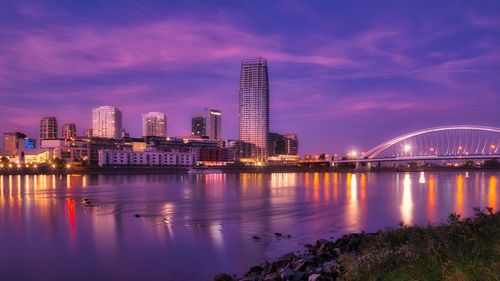 Eurovea tower after sunset, already slovakia's tallest building, bratislava capital city