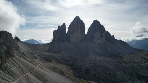 Panoramic view of rocky mountains against sky