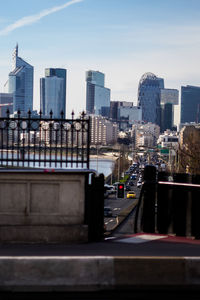 Buildings in city against sky