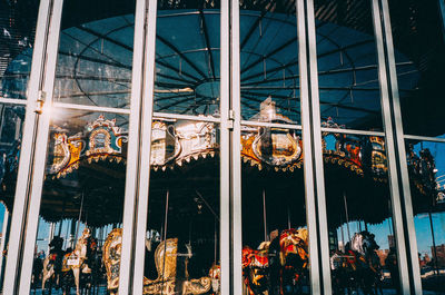 Close-up of carousel at amusement park