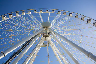 Low angle view of ferris wheel against clear sky