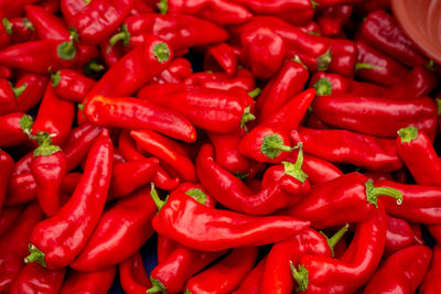 Full frame shot of red chili peppers