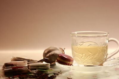 Close-up of a cup of tea on table