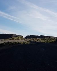 Scenic view of landscape against blue sky