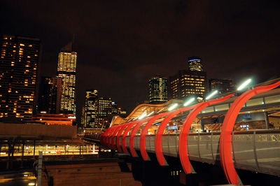 Illuminated city at night