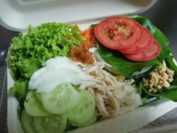 Close-up of meal served in plate