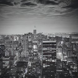 High angle view of cityscape against sky