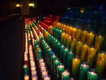 Candles light in the church for prayer