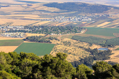 Aerial view of agricultural landscape