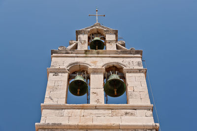 Church bell tower in komiza, island vis, croatia.