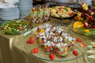 Close-up of fruits in plate