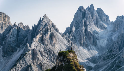 Panoramic view of snowcapped mountains against sky