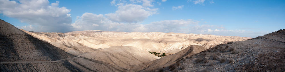 Panoramic view of desert against sky