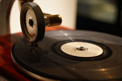 Close-up of gramophone