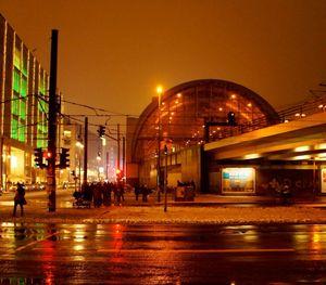 Illuminated city at night