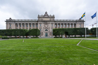 Lawn in front of historical building
