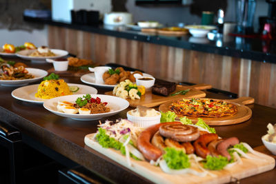 Close-up of food on table