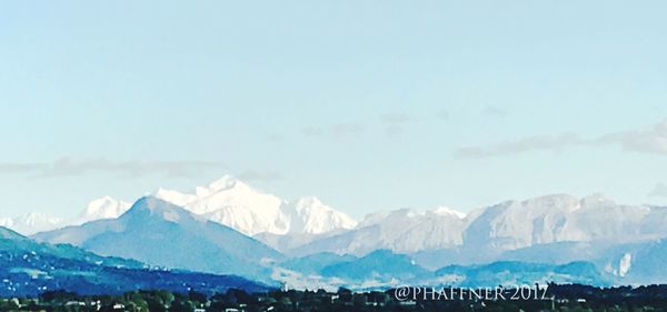 Panoramic view of mountains against sky