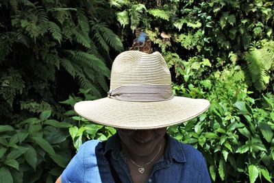 Portrait of woman wearing hat