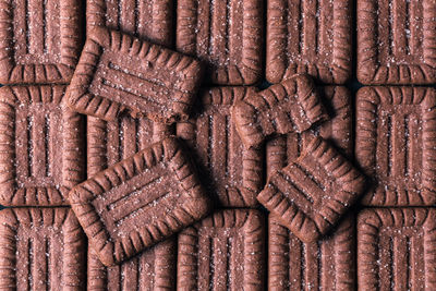 High angle view of leather on wood