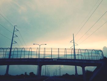 Suspension bridge at sunset