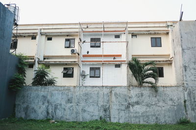 Low angle view of residential building against sky