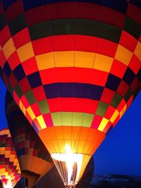 Low angle view of hot air balloon against sky