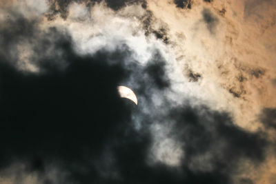 Low angle view of moon in sky