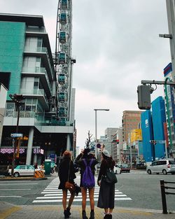 City street along buildings