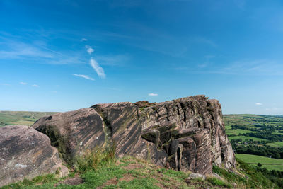 Purple heather at the roaches, staffordshire from hen cloud in the peak district national park, uk.