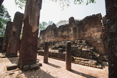 Old ruins of temple against clear sky