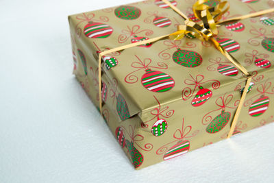 High angle view of christmas decoration